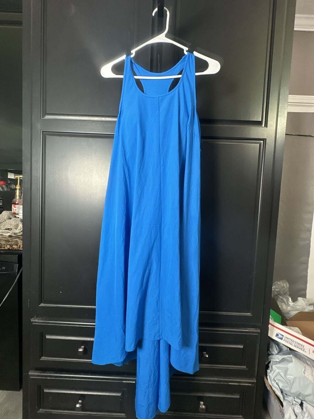 Halara Breezeful Racerback Side Pocket High Low Flowy Midi Casual Dress#853